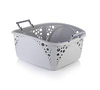 Minky 40L Stackable Laundry Basket, Stackable Washing Basket, Sturdy Foldable Handles, Easy Carry Hip Fit, Multipurpose & Durable, Made In The UK