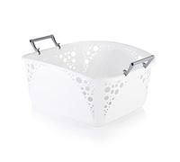 Minky 40L Stackable Laundry Basket, Stackable Washing Basket, Sturdy Foldable Handles, Easy Carry Hip Fit, Multipurpose & Durable Laundry Baskets, Made In The UK