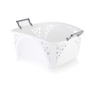 Minky 40L Stackable Laundry Basket, Stackable Washing Basket, Sturdy Foldable Handles, Easy Carry Hip Fit, Multipurpose & Durable Laundry Baskets, Made In The UK