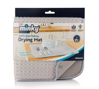Minky Anti-Bacterial Drying Mat, Super Absorbent Quick-Drying Microfibre Draining Mat, Soft Dish Drying Mat for Kitchen, Cutlery Drainer for Sink, Machine Washable