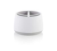 Minky Bathroom Storage Caddy, Toothbrush Holder With 4 Compartments, Electric Toothbrush Holder, Bathroom Storage & Organisation, White & Light Grey, Made in the UK