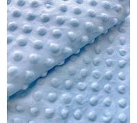 Minky Dot Fabric by The Yard DIY Making Supplies Quilting Patchwork Cushions Plush Fleece Fabric Minky Fabric for Blanket, Pillow Covers, Clothing Making, Scarf,Sewing (Blue, 1 Yard)