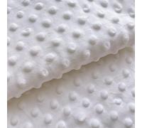 Minky Dot Fabric by The Yard DIY Making Supplies Quilting Patchwork Cushions Plush Fleece Fabric Minky Fabric for Blanket, Pillow Covers, Clothing Making,Sewing (White, 1 Yard)