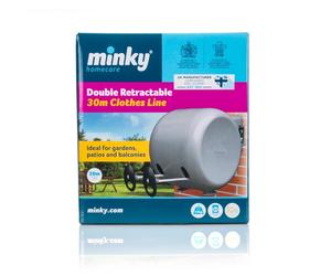 Minky Double Duo Twin Retractable Clothes Washing Line 2 x 15m 30m