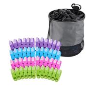 Minky Drawstring Peg Bag + 48 SureGrip Pegs, Holds Over 100 Clothes Pegs, Drawstring Design & Strong Clip, Breathable Mesh Base, Strong & Durable Weatherproof Peg