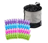 Minky Drawstring Peg Bag with Strong Clip + 24 SureGrip Weatherproof Pegs