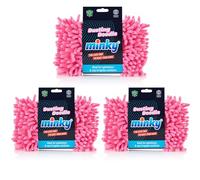 Minky Dusting Doodle - Pack of 3, Cleaning Duster with Elastic Strap, Anti-Bacterial Protection, Long Microfibre Noodles, Multi Surface & Reusable Microfibre Cloth