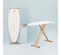 Minky Heritage Ironing Board, 130 x 47 Extra Wide Ironing Surface, Wooden Iron Board with Adjustable Height up to 90cm, Foldable