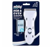 Minky Hob & Oven Scraper Cleaner with 5 Replacement Blades - Glass Ceramic Hob Scraper Tool for Cooktop, Oven & Stove, Removes Burnt Food Grease Residue, Easy Grip Cleaning Tool
