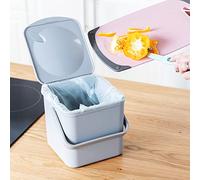 Minky Homecare Kitchen Compost Bin - Countertop Food Waste Caddy with Easy Wipe Clean Interior - Made in The UK - 3.5L (0.9 gal.) (Light Grey)