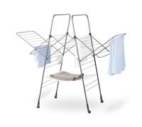 Minky Homecare Premium SureGrip Multidryer Indoor and Outdoor Clothes Drying Rack Lightly Textured Non Slip Rungs 82 Ft. of Drying Space Gunmetal G