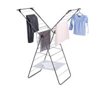 Minky Homecare Premium SureGrip Xtra Wing Indoor and Outdoor Clothes Drying Rack Lightly Textured Non Slip Rungs 78 Ft of Drying Space Gunmetal Gra