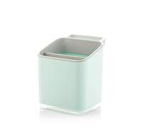 Minky Homecare TS10100132 Sink Caddy - Sponge Holder with Removable Tray, Rail for Cloths, and Drainage Spout Small Footprint Organizer for Kitchen Accessories-Made in UK, Plastic, Pastel Green