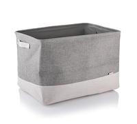 Minky Large Fabric Basket, 73L Hamper Basket for Multi Storage, Grey Washing Basket With Sturdy Handles, Collapsible Design,Storage Basket for Home Accessories (Large)