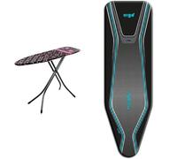 Minky Large Ironing Board with Scorch Resist Zone, HH40203107K, Black, Large Compact & Ergo Extra Thick Elasticated Replacement Ironing Board Cover, Black, 122 x 38 cm