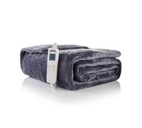 Minky Luxury Heated Throw Blanket - Double, 180cm x 135cm, in Grey - Luxury Fleece Blankets, 10 Heat Settings, Electric Throw, Machine Washable, Cosy Heated Blanket, Electric Blanket