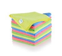 Minky Microfibre Multi-Pack Bundle - Microfibre Cloth Set of 12, Multipurpose Duster, Reusable Home Essentials, Multiuse Cleaning Products, Lint Free, 4 Colours, Soft Cleaning Cloths (12)