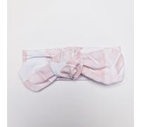 Minky Myles Girl's Newborn Baby Pink Floral TopKnot Bow Headband in White | Size: 0-6 m Minky Myles White 0-6 m