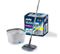 Minky Opti Clean Compact Spin Mop, 360° Spin & Rinse, Collapsible Bucket