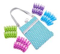 Minky Over Shoulder Peg Bag and Peg Bundle, Waterproof Peg Bag with Carabiner Clip & Adjustable Strap, 48 Strong & Weatherproof Sure Grip Pegs, Outdoor Laundry Bundle