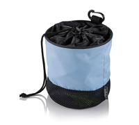 Minky Premium Drawstring Peg Bag, Holds Over 100 Pegs, Drawstring Design & Strong Clip, Breathable Mesh Base, Fabric Pegs Holder, Grey/Blue/Silver (Blue)