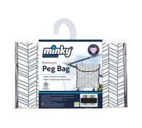 Minky Premium Geometric Peg Bag - Weather Resistant Washing Line Peg Storage With Hook & Press Stud Fastening