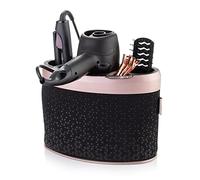 Minky Premium Styling Dock, Hair Dryer Holder, Hair Styling Hot Tool Storage, Heat Resistant Hair Accessories Organiser, Storage Unit for Styling Tools, Rose Gold & Black