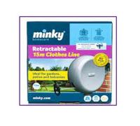 Minky Retractable Reel Outdoor Gardens Single Clothes Washing Line-15m