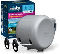 Minky Retractable Duo Reel Washing Line, Grey, 2X15M