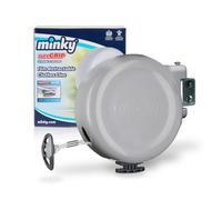 Minky Retractable Reel Washing Line with 15 m of Drying Space, Extendable Clothes Line for Laundry, Wall Mounted for Indoor & Outdoor Use, Grey, Sing