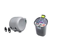 Minky Retractable Reel Washing Line with 30m of Drying Space, Gray, 30 m with Pod Plus 24 Sure Grip Pegs, Grey, One Size