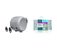Minky Retractable Reel Washing Line with 30m of Drying Space, Gray, 30 m with Premium Peg Bag, Grey, One Size