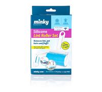 Minky Silicone Lint Rollers Twin Set | Large Lint Remover and Travel Lint Remover | Pet Hair Remover | Handheld Sticky Silicone Dust Wiper Washable and Reusable For Clothes | lint removers for clothes