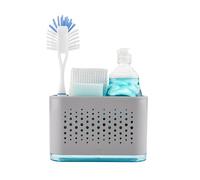 Minky Slimline Sink Tidy, Sink Caddy with Removable Drip Tray, Kitchen Storage Organiser, Brush and Sponge Holder, Cleaning Kitchen Organiser, Made in The UK (Light Grey)