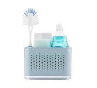 Minky Slimline Sink Tidy With Removable Drip Tray, Kitchen Storage Organiser, Brush and Sponge Holder, Cleaning Organiser, Made in The UK (Slate Blue)