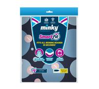 Minky Smart Fit Ironing Board Cover, Large Ironing Board Covers 125 x 45 cm, Elasticated & Thick Felt Backing, Washing Machine Safe, Made in the UK