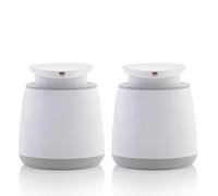 Minky Soap Dispenser, Refillable Liquid Hand Soap Dispenser With Large Pump, Non Slip Rubber Feet, Stylish & Practical Bathroom Accessory, White & Light Grey, Made in the UK (2)