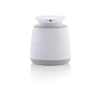 Minky Soap Dispenser, Refillable Liquid Hand Soap Dispenser With Large Pump, Non Slip Rubber Feet, Stylish & Practical Bathroom Accessory, White & Light Grey, Made in the UK (1)