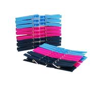 Minky Spring Loaded Plastic Pegs (Pack Of 36) Purple/blue/navy (7.5 X 1.5 X 1Cm)