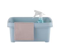 Minky Storage Caddy with Divider, Storage Basket with Divider, Foldaway Handle, Cleaning Caddy, Bathroom Storage & Organisation