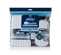 Minky Super Soak Up Bundle, Ultra Absorbent, Powerful High Density Microfibre, Anti-Bacterial Protection, Cleaning & Drying, Includes Tea Towel, Cleaning Cloth & Pad (Blue)
