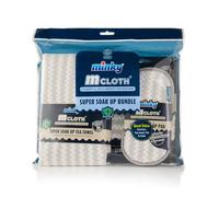 Minky Super Soak Up Bundle, Ultra Absorbent, Powerful High Density Microfibre, Anti-Bacterial Protection, Cleaning & Drying, Includes Tea Towel, Cleaning Cloth & Pad (Grey)