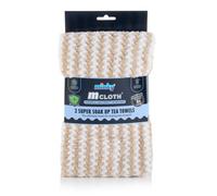 Minky Super Soak Up Grey Striped Tea Towel Pack Of 2