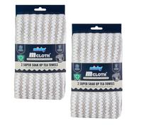 Minky Super Soak Up Tea Towels Grey Pack of 4, Ultra-Absorbent, Powerf