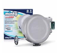 Minky SureGrip 15m Retractable Clothes Line - Single Line Wall Mounted Washing Line with Strong Lock System, Indoor & Outdoor Laundry Drying Line, Space Saving Pull Out Clothesline for Home & Garden