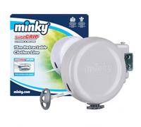 Minky SureGrip 15m Retractable Clothes Line - Wall Mounted Pull Out Washing Line with Secure Lock System - Indoor & Outdoor Laundry Drying Solution for Home, Garden & Balcony