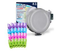 Minky SureGrip 15m Retractable Washing Single Line + 24 SureGrip Pegs
