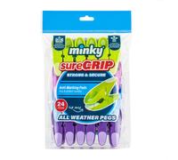 Minky SureGrip Pegs, Assorted color, Pack of 24