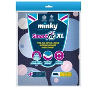 Minky Universal Ironing Board Cover Up to 145 x 54cm, Elasticated & Thick Felt Backing, Washing Machine Safe, Extra Large Ironing Board Covers, Durab