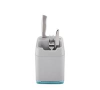 Minky Utensil Caddy, Utensil Holder with Knife Slots, Large Compartment for Cutlery & Utensils, Kitchen Organiser & Drainer, Sleek Holder for Kitchen Accessories, Made in The UK (Light Grey)